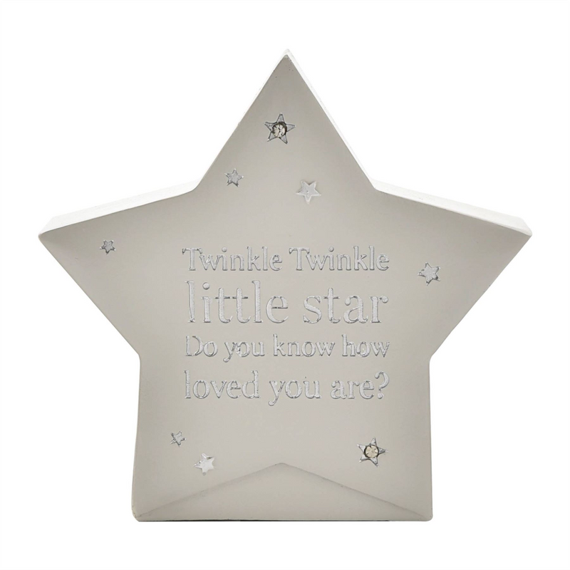 Bambino Star Shaped Resin Money Box "Twinkle Twinkle" 15cm