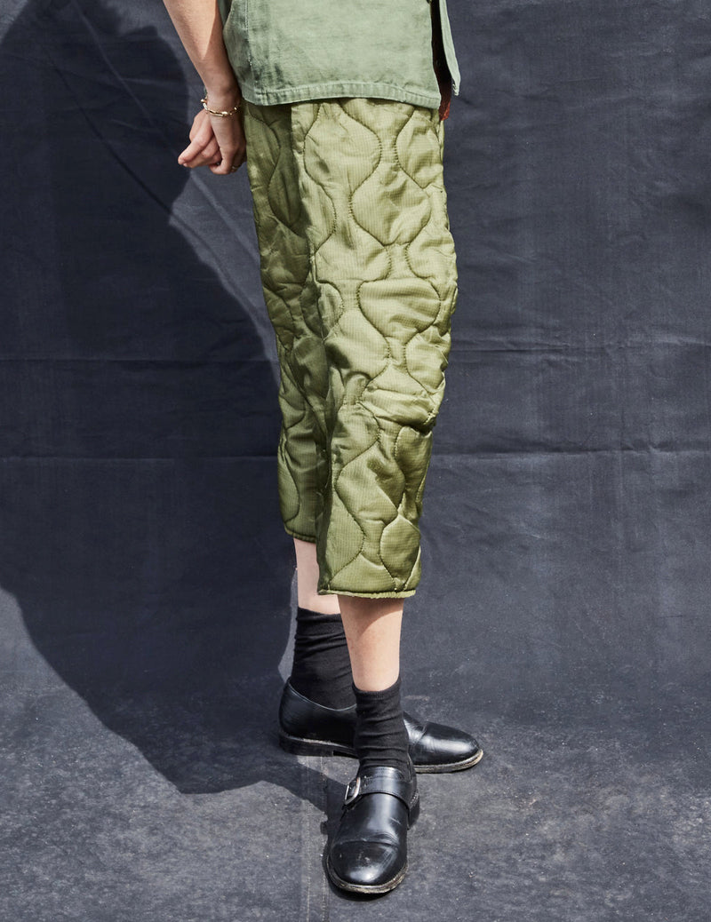 Button Quilted Cropped Trousers