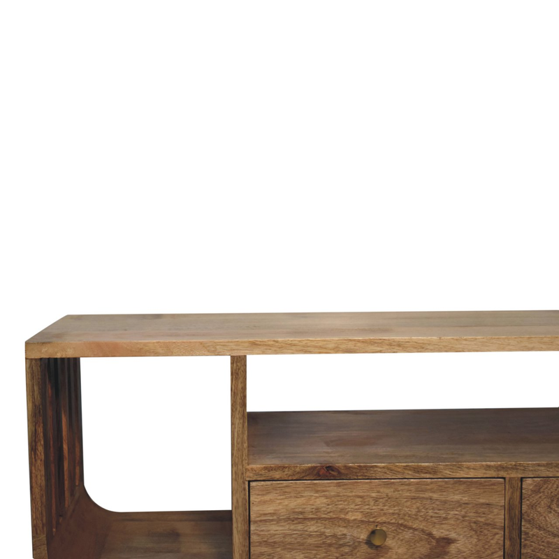 Artisan Furniture Solid Wood Soba Nordic Multi Media Unit, 2 Drawers, Beige