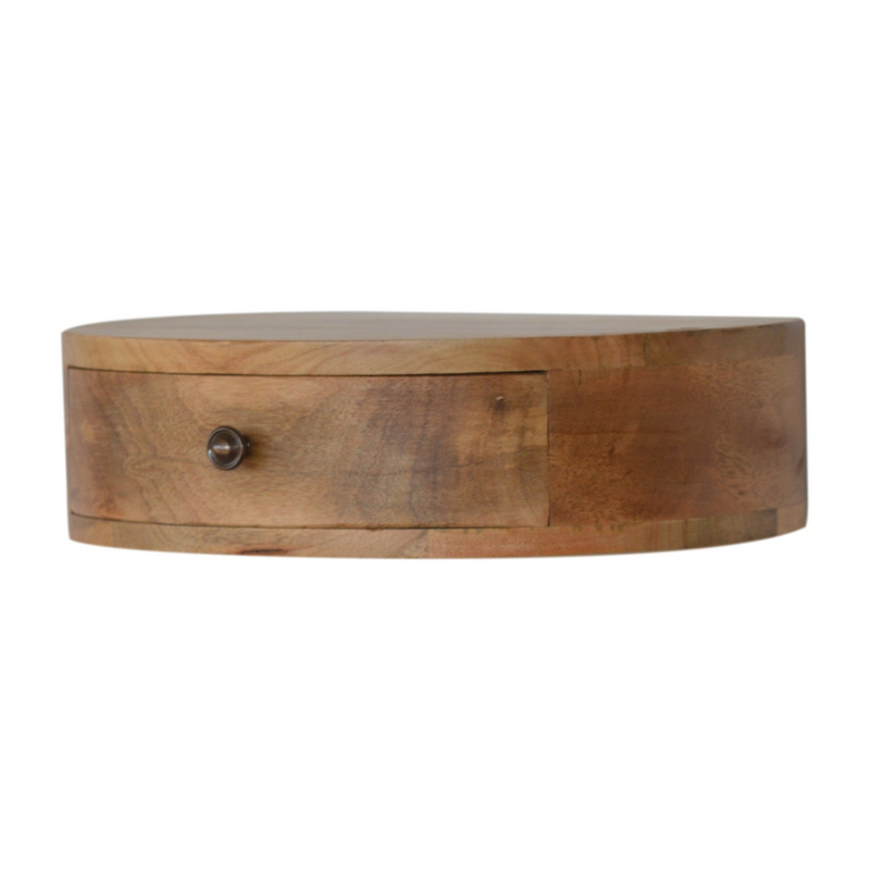 Artisan Furniture Solid Wood Wall Mounted Rounded Bedside