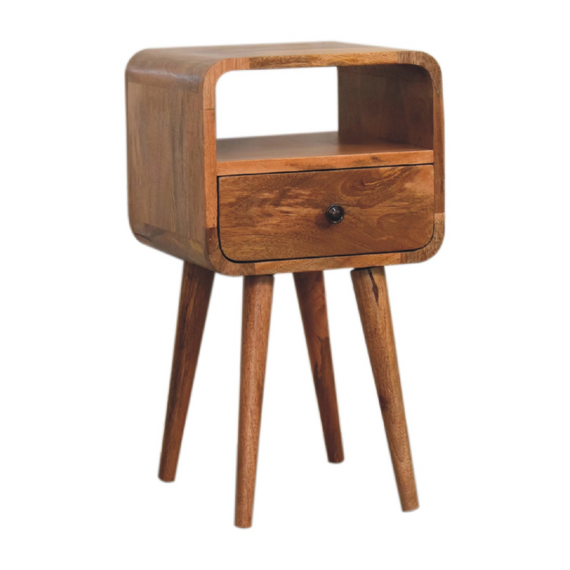Artisan Furniture Solid Wood Mini Oakish Curve Open Bedside