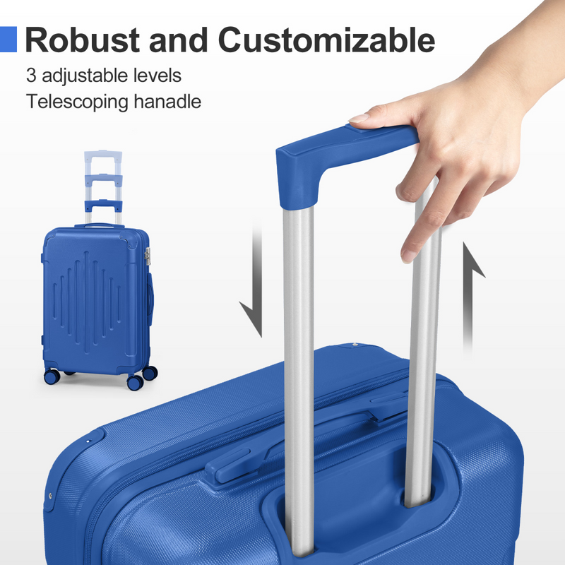 Premium ABS Luggage Suitcase with Non-TSA Lock – 24in Deep Blue