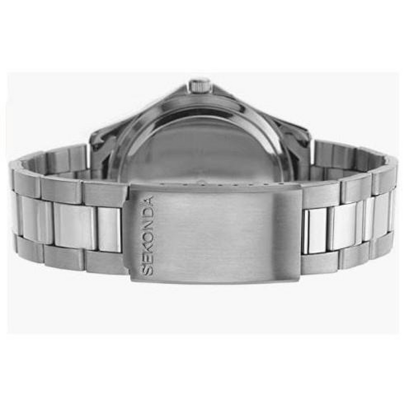 Sekonda Mens Analogue Dated Black Dial with Stainless Steel Bracelet Watch 1171