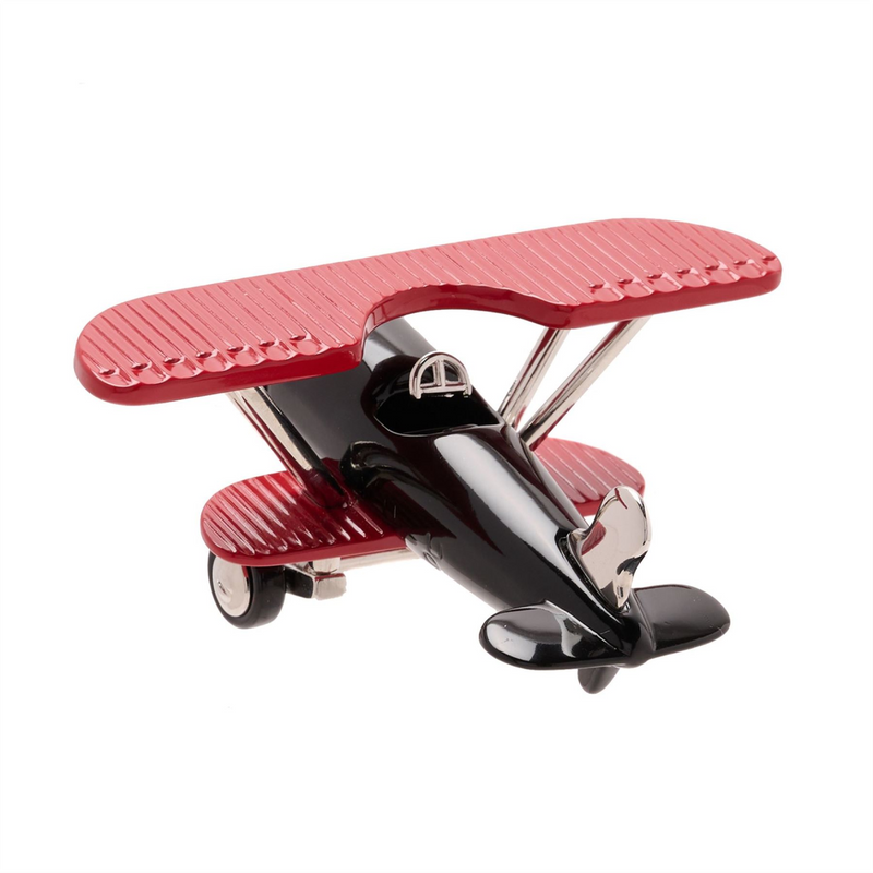 Wm.Widdop Miniature Clock Bi Plane Red & Black