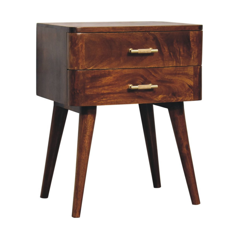 Artisan Furniture Solid Wood Chestnut T-Bar Nordic Bedside