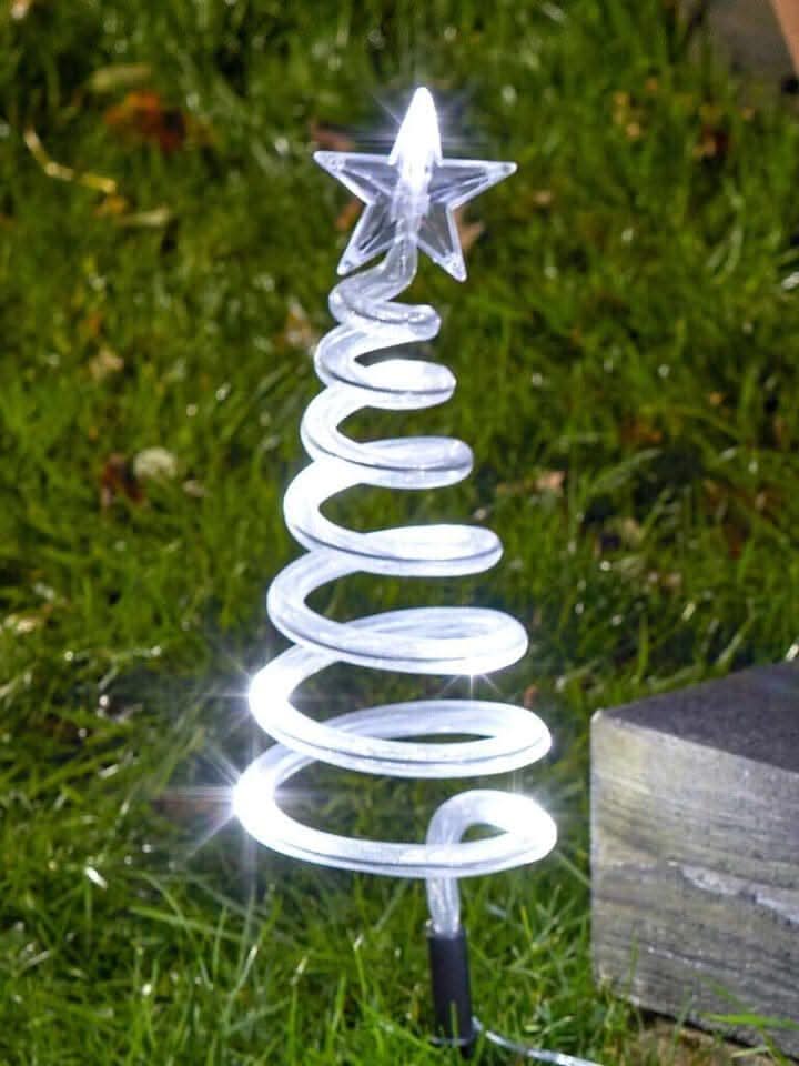 4 Pack Spiral Christmas Tree Stake Lights with 40 White LEDs