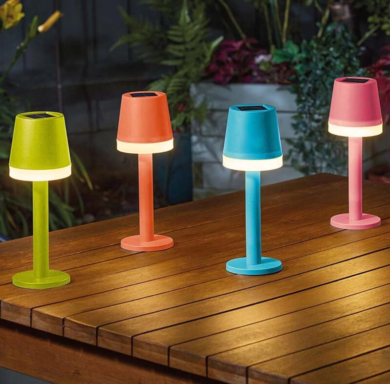 4 Pack Solar Table Lamps Warm White Outdoor Garden Lights