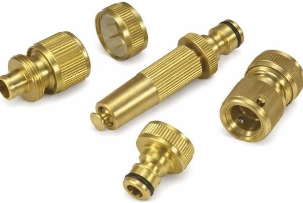 4 Piece Brass Hose Fitting Set with Spray Nozzle & Tap Adaptor