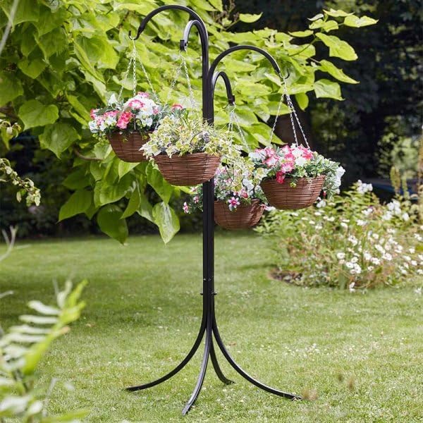 4 Way Garden Hanging Station for Bird Feeders and Baskets 181cm