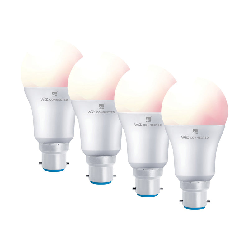 4lite WiZ Connected A60 Dimmable Multicolour WiFi LED Smart Bulb - B22 Bayonet