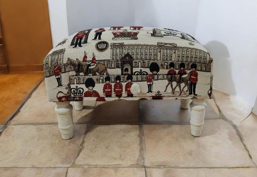 LONDON FABRIC FOOTSTOOL WITH DRAWER