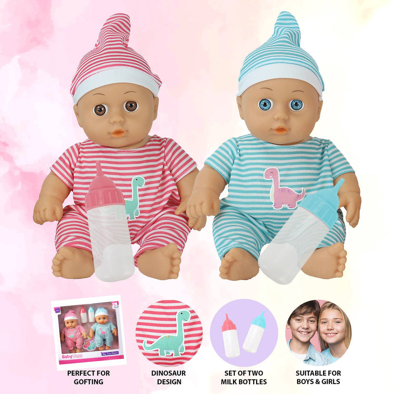 Twins Baby Dolls & Accessories 2-Pack – 23cm Play Set