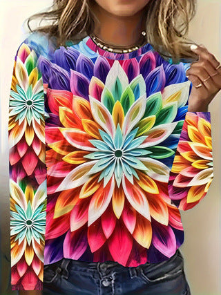 Women's Long-sleeve T-shirt With 3D Print