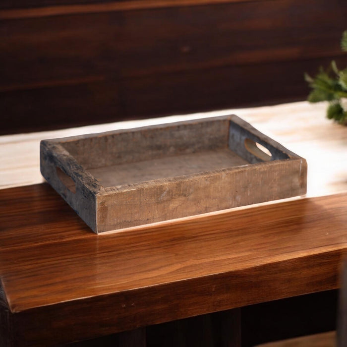 40CM RECLAIMED SQUARE WOODEN TRAY