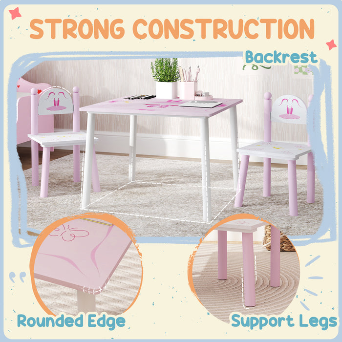 AIYAPLAY Princess Design Toddler Table and 2 Chairs Set, for Playroom