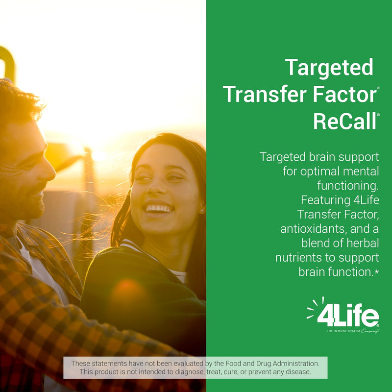 4Life Transfer Factor Recall – Supports Brain Health, Memory & Learning | 90 Veggie Capsules