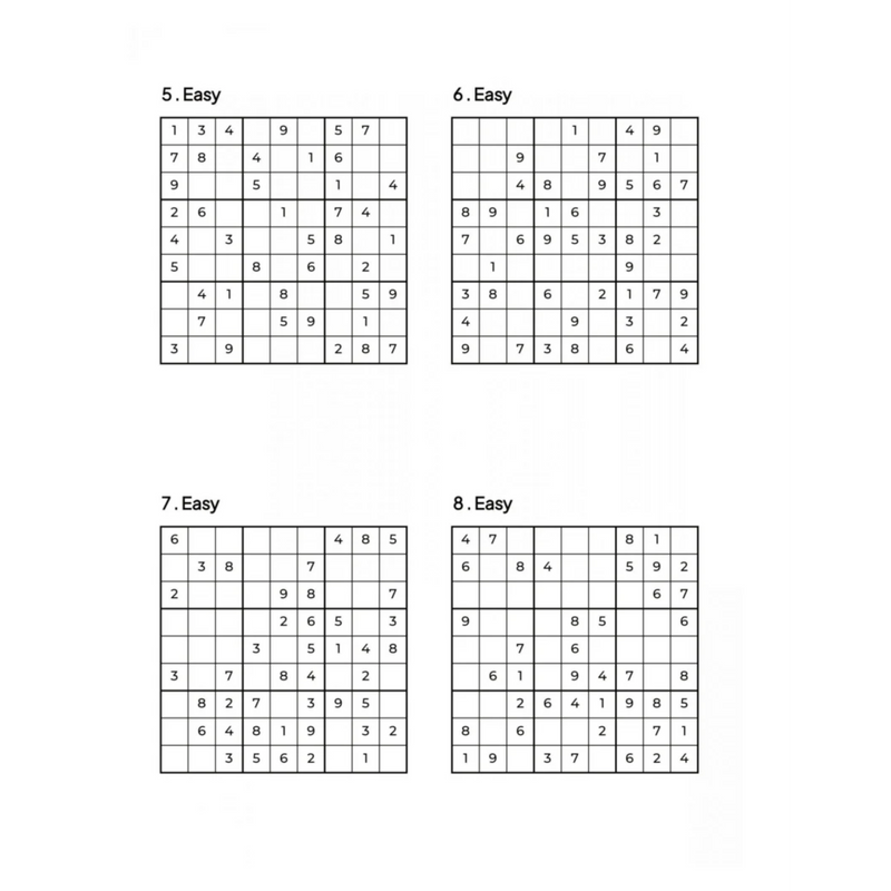 500 EASY Sudoku Puzzles