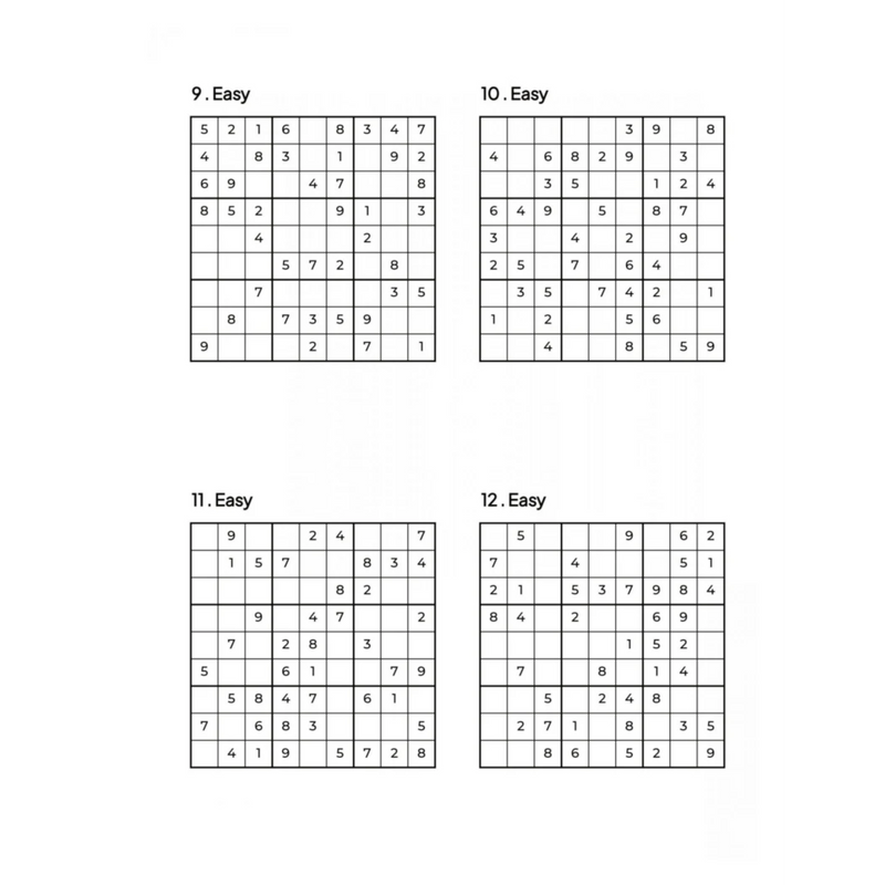 500 EASY Sudoku Puzzles