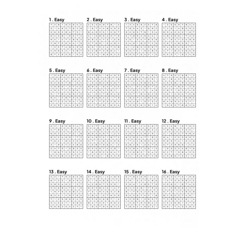 500 EASY Sudoku Puzzles