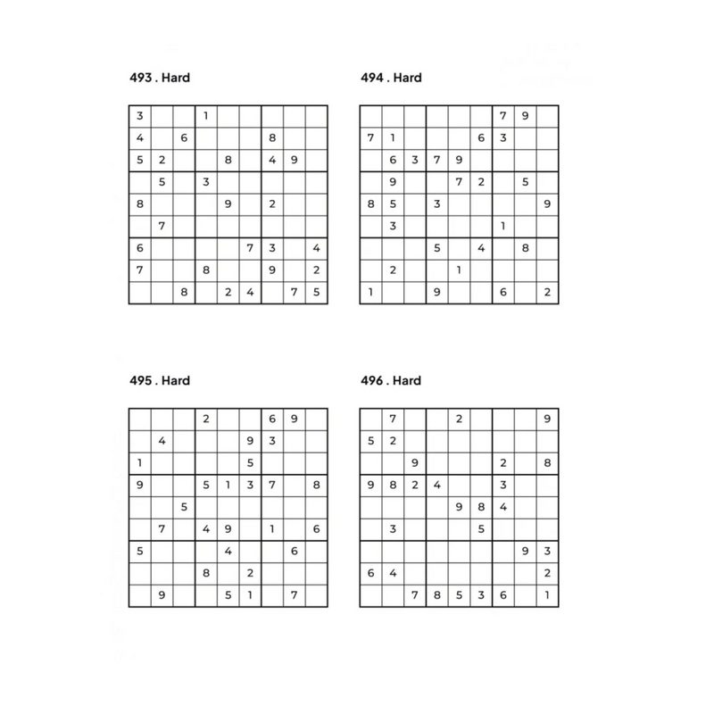 500 HARD Sudoku Puzzles