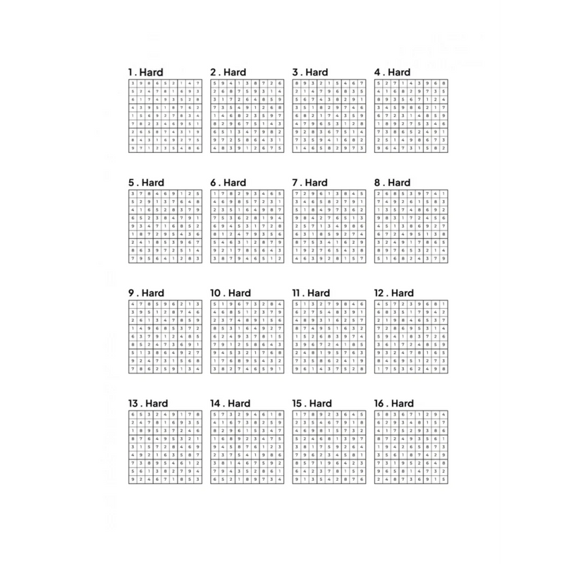 500 HARD Sudoku Puzzles