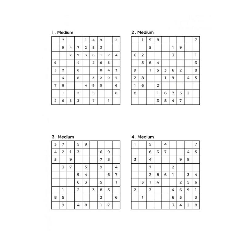 500 MEDIUM Sudoku Puzzles