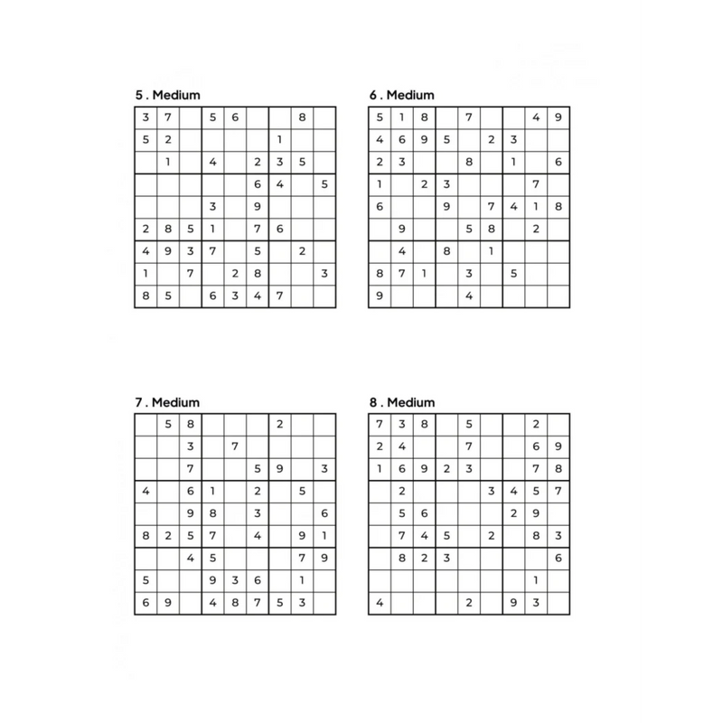 500 MEDIUM Sudoku Puzzles