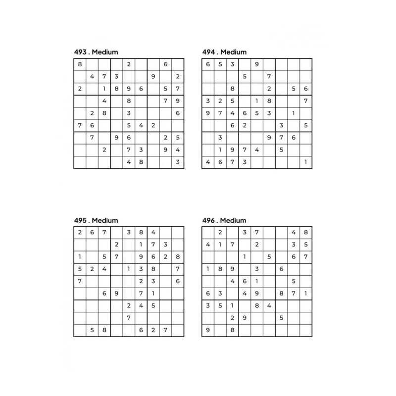 500 MEDIUM Sudoku Puzzles