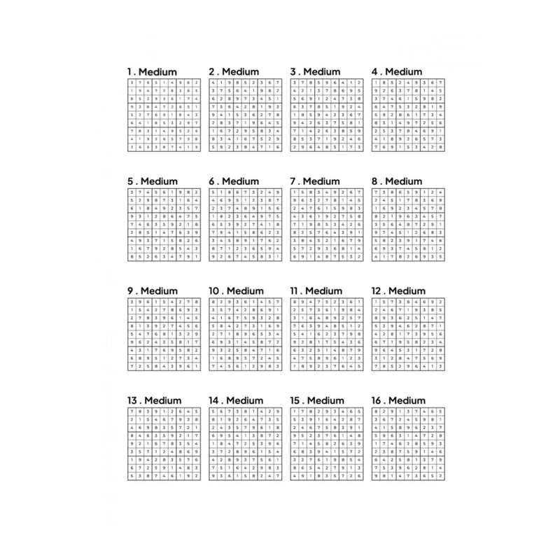 500 MEDIUM Sudoku Puzzles