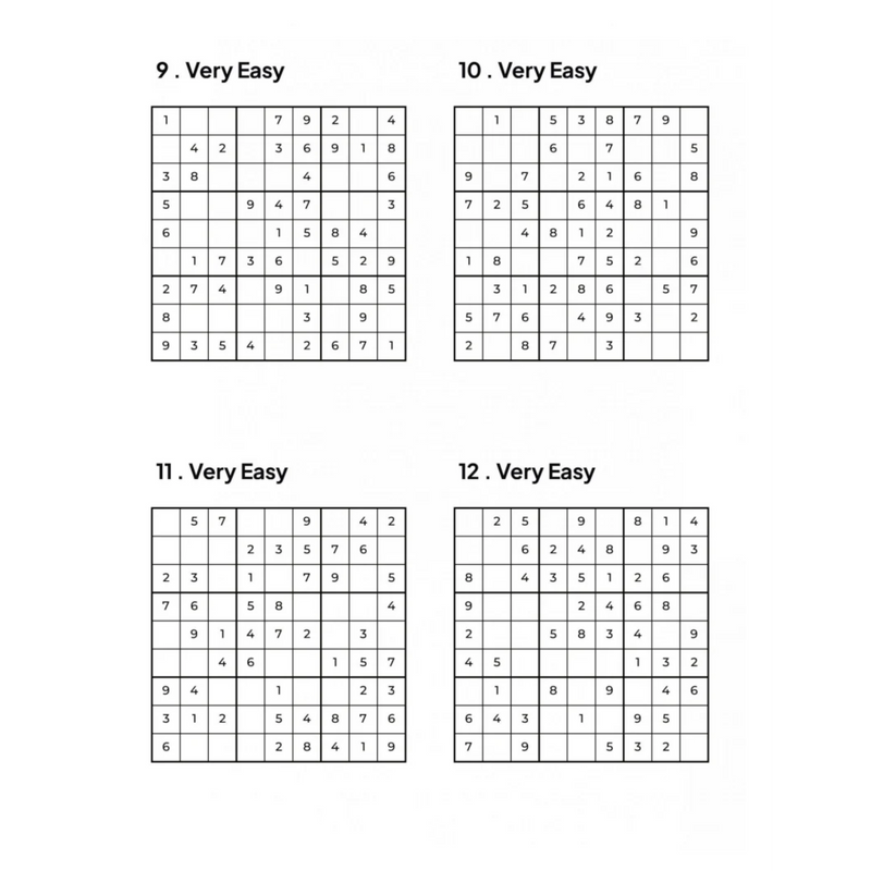 500 VERY EASY Sudoku Puzzles