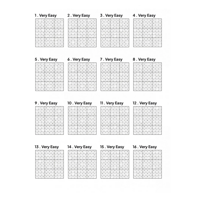 500 VERY EASY Sudoku Puzzles