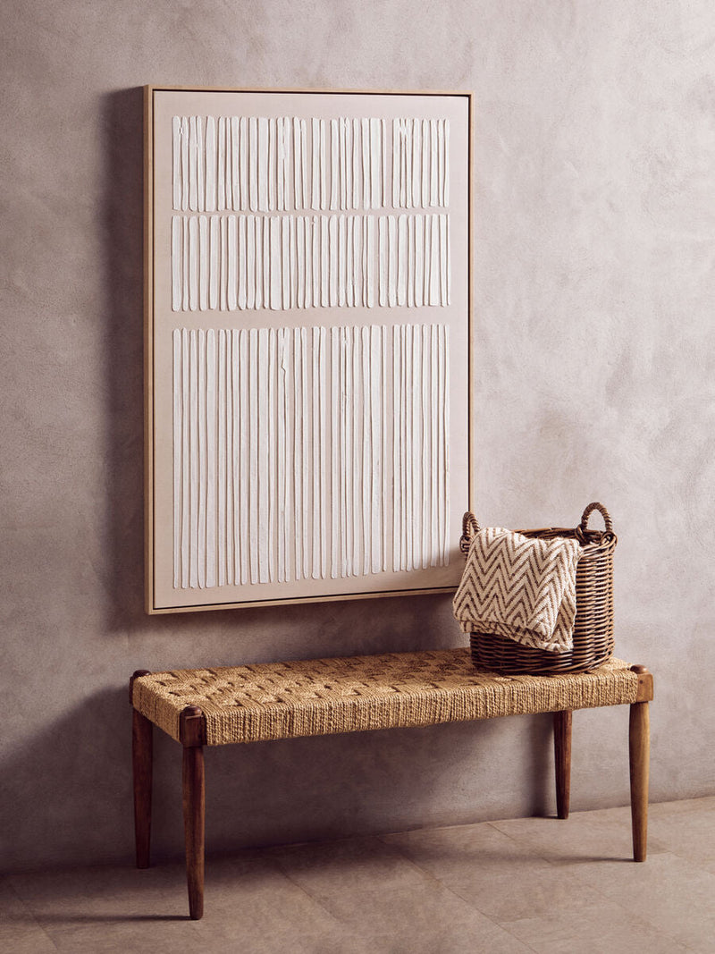 Beige and Grey Woven Throw | Bosie Chevron