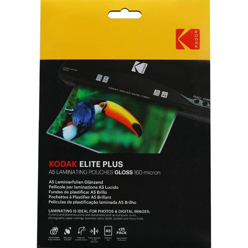 Kodak Elite Plus A5 Laminating Pouches Gloss - 160 Micron 25 Pack