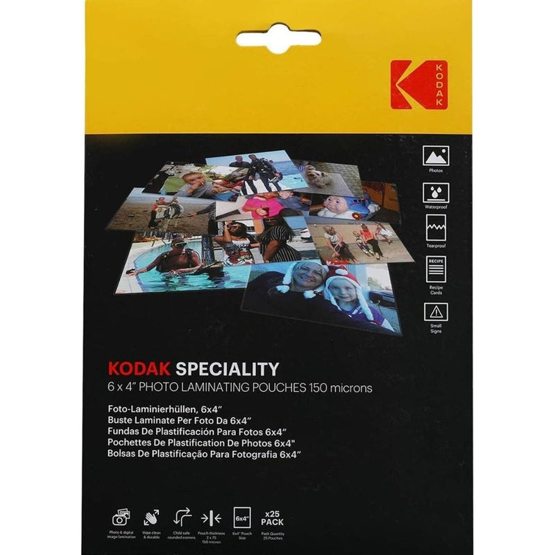 Kodak Speciality 6x4 Photo Laminating Pouches - 150 Micron 25 Pack