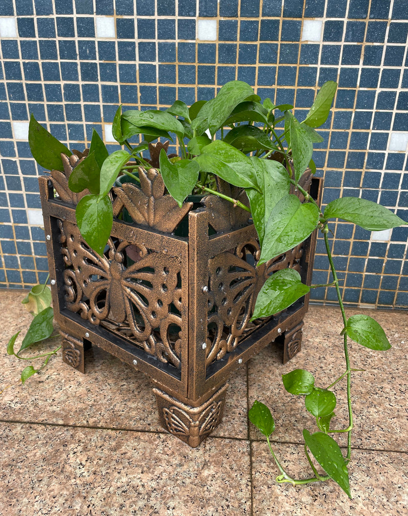 Bronze Butterfly Design Planter Rack