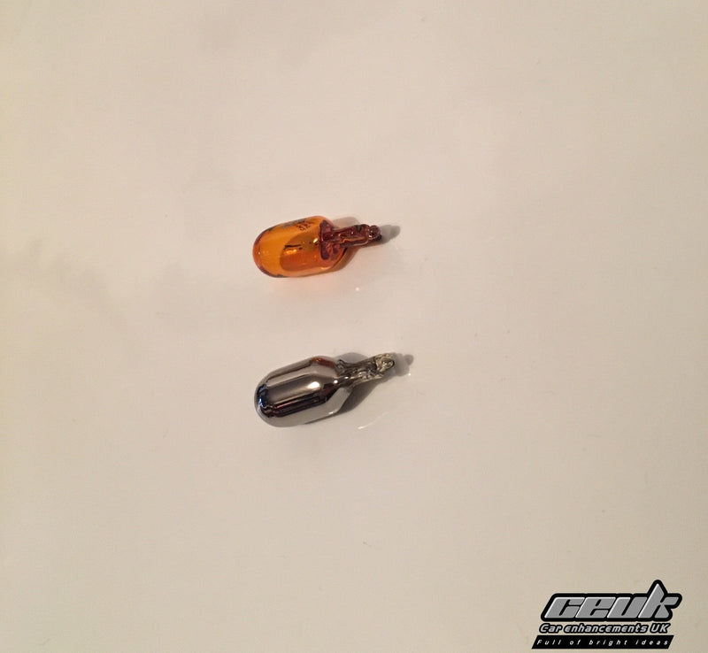 ChromoLite 501a Side Repeater Bulbs | Chrome Finish, Amber Flash | CEUK (T10 | W5W)