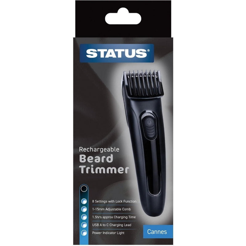 Status Cannes Rechargeable Hair Clippers - Black