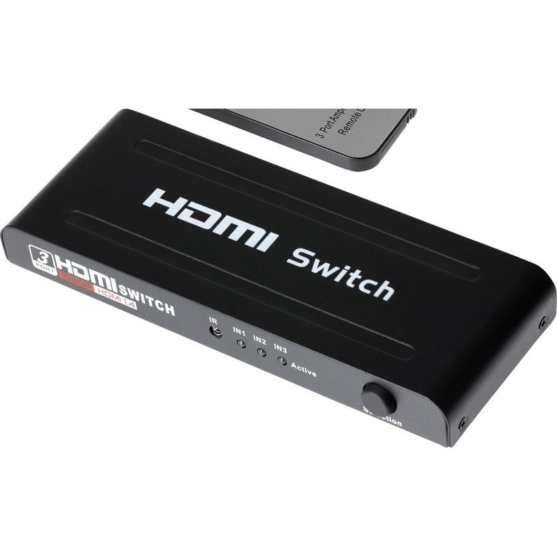 Maplin HDMI Switch 3 Ports In 1 Port Out Ultra HD 4K@30Hz with Remote Control
