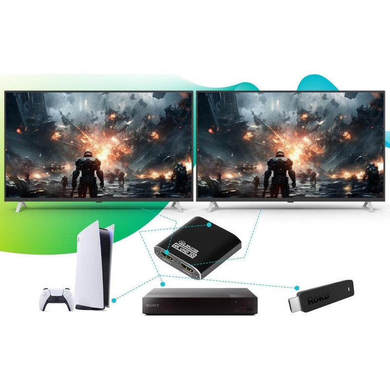 Maplin HDMI Splitter Hub 1Port In 2 Ports Out Ultra HD 4K/30fs 10.2Gps