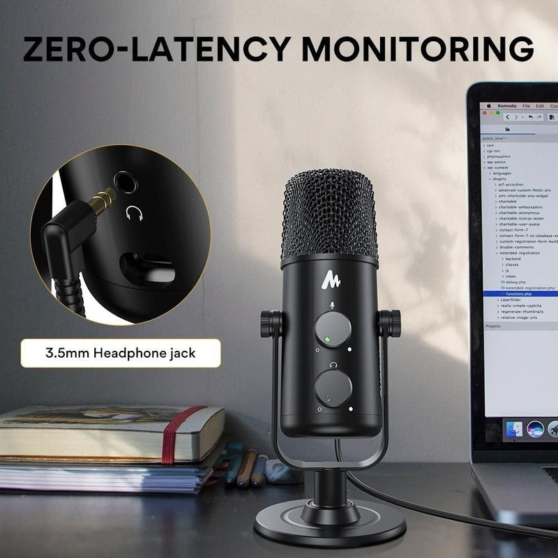 Maono Desktop USB-C Microphone Condenser Switchable Cardioid Omnidirectional Polar Pattern