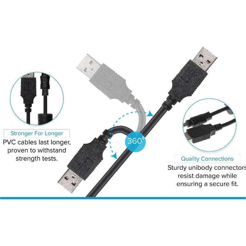 Maplin USB-A to 8-Pin Mini USB Cable 0.5m Black
