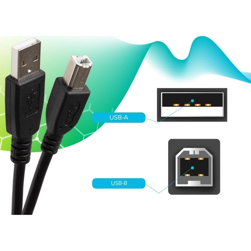 Maplin USB-A to USB-B Cable - Black - 5m