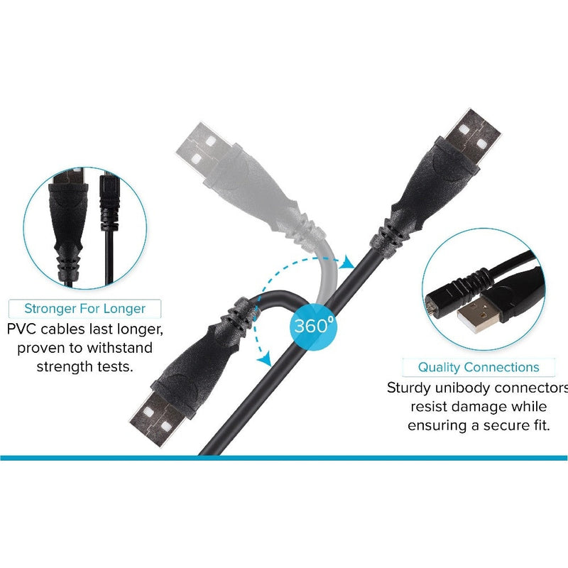 Maplin USB-A to 8-Pin Mini USB Cable 3m Black