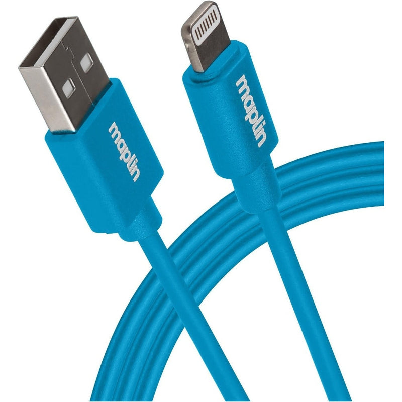 Maplin Premium Lightning to USB-A Cable - 0.75m - Blue