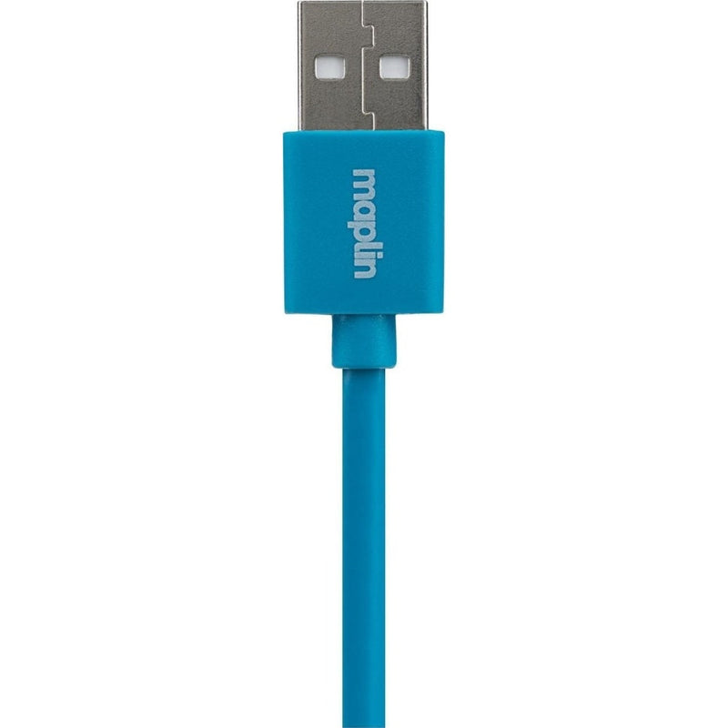Maplin Premium Lightning to USB-A Cable - 0.75m - Blue