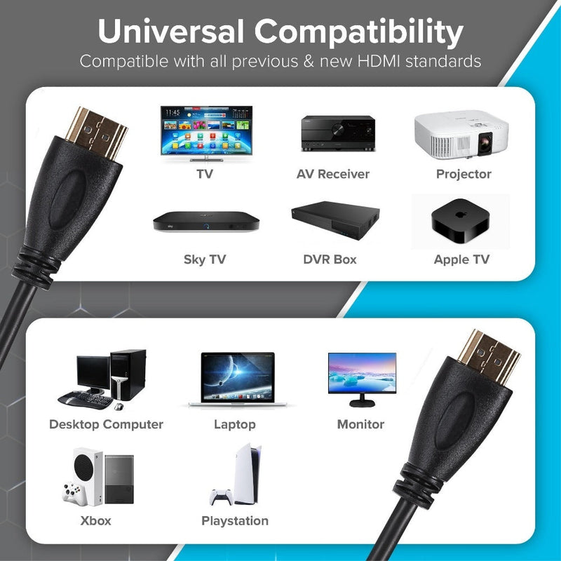 Maplin HDMI to HDMI 4K Ultra HD Cable with Gold Connectors - Black, 5m