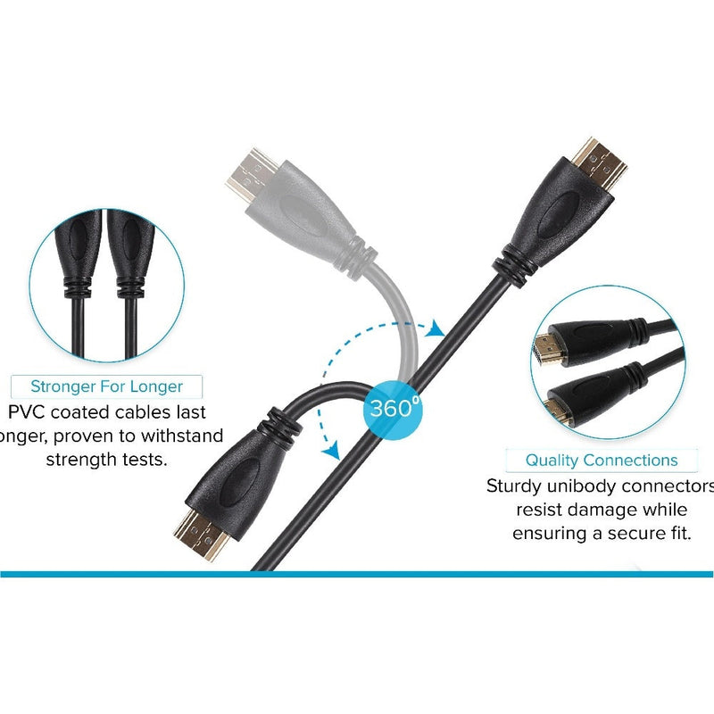 Maplin HDMI to HDMI 4K Ultra HD Cable with Gold Connectors - Black, 5m