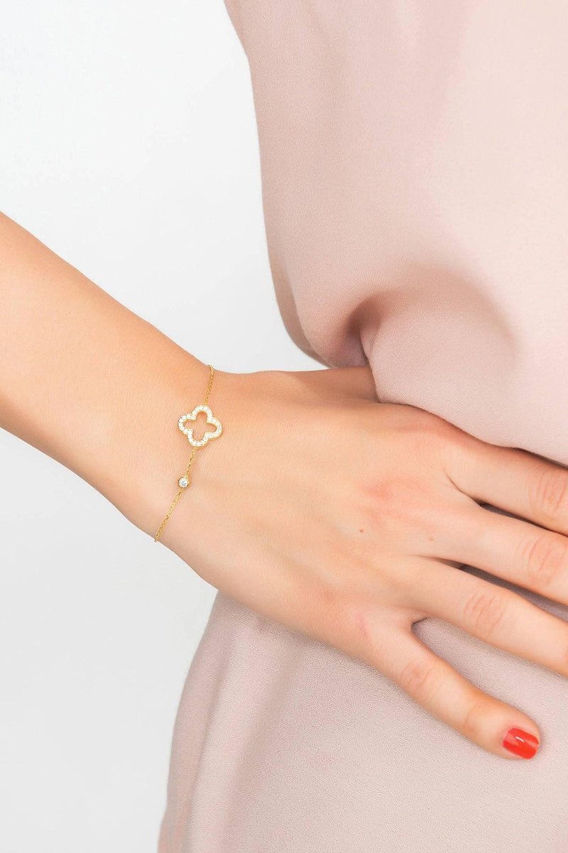 Byzantine Open Clover Bracelet Gold