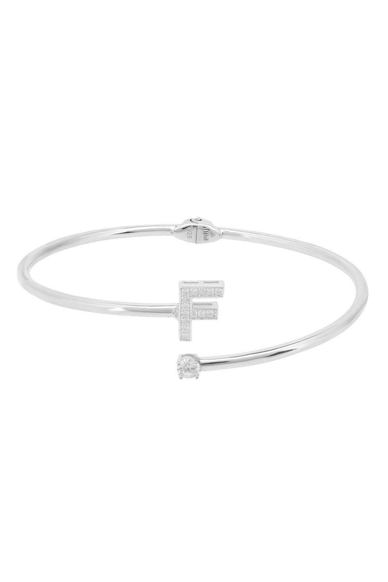 Initial Bangle Silver F