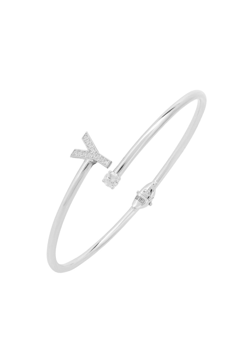 Initial Bangle Silver Y